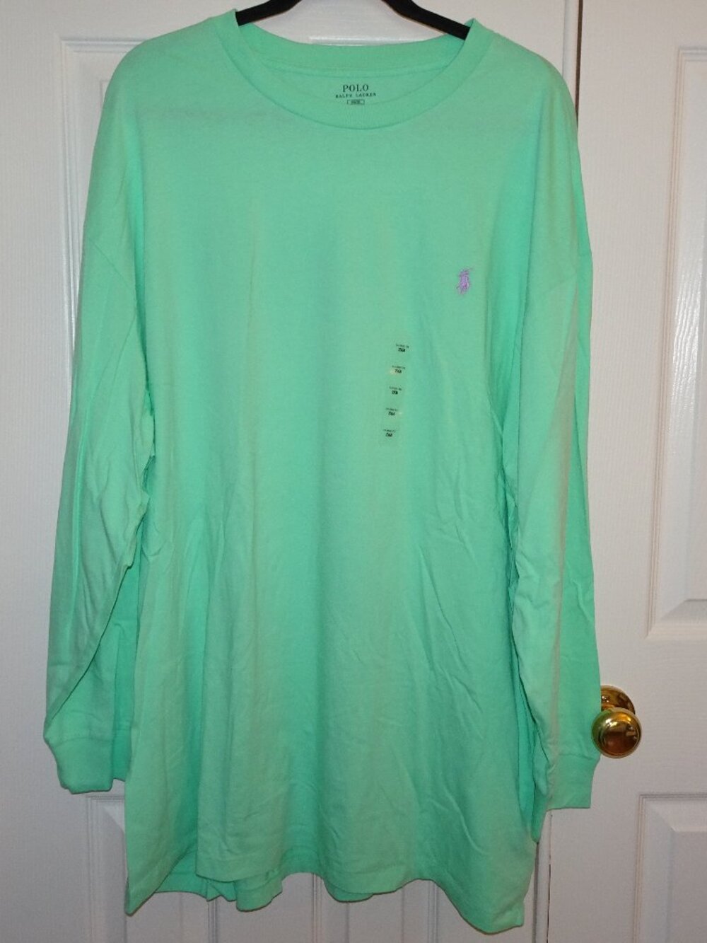 Polo Ralph Lauren Mint Green Long Sleeve Tee size 2XB